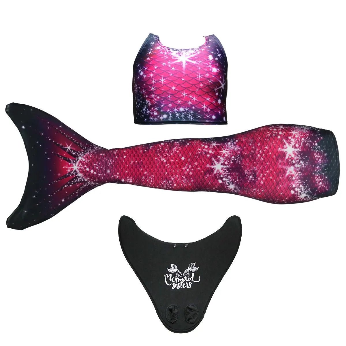 Zeemeermin staart Pink Passion met monovin en bikini in roze design – Mermaid Sisters