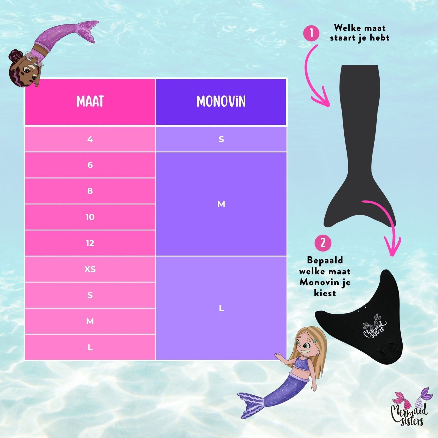 Mermaid Sisters Standaard Monovin