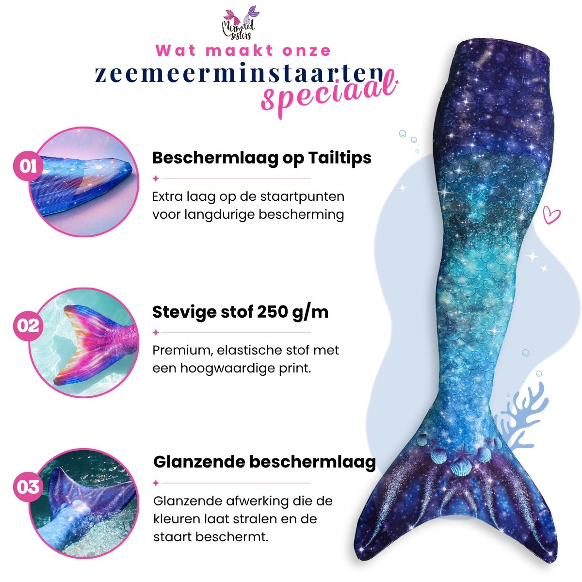 Zeemeermin staart Star of the Sea Blue